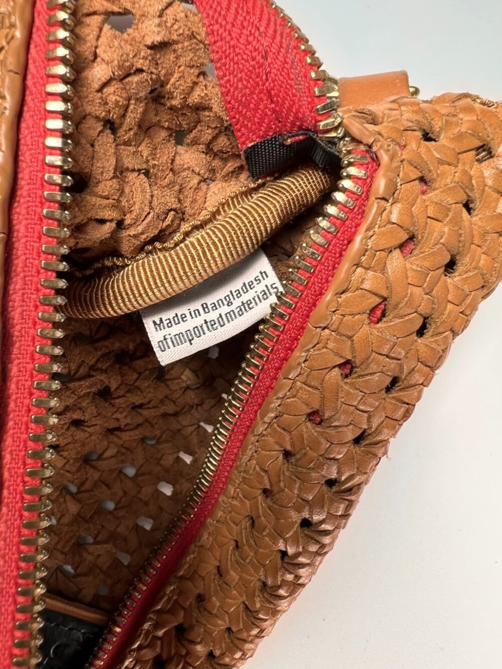 CLARE V. Grande Fanny Bag Tan Rattan Woven Leather Belt Bag Crossbody Fanny - Picture 8 of 9